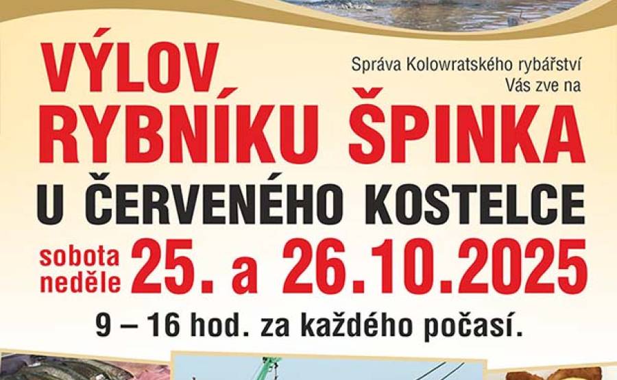 Výlov rybníku Špinka 25. a 26.10.2025